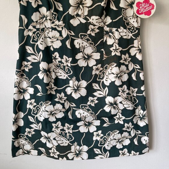 Hilo Hattie Size 16 Hibiscus Floral Green Sleeveless Short Dress Hawaiian - Picture 8 of 8